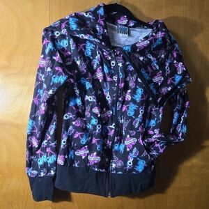 Too Fast Cowl Neck Full Zip Hoodie size L